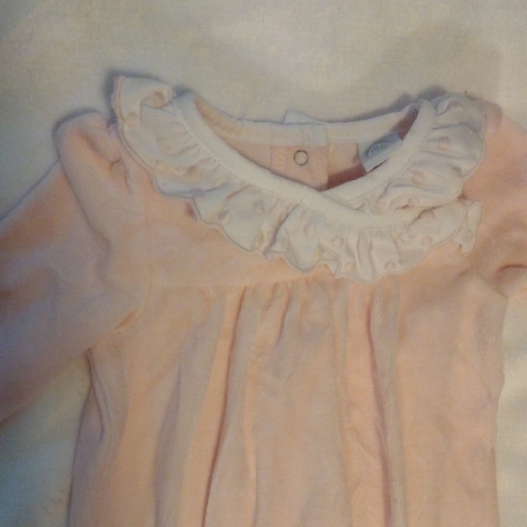 Little Me Velvet Pink Ruffled Kids One Piece​ - Picture 2 of 7